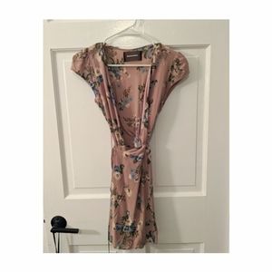 Reformation Pink Floral Dawn Wrap Dress
